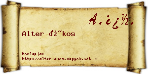 Alter Ákos névjegykártya